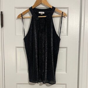 Calvin Klein Shimmering Black Halter Blouse